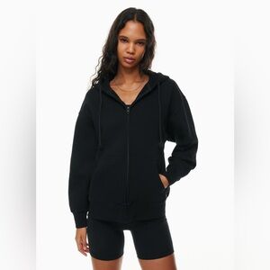 TNA Sweatfleece Terry Fleece Boyfriend Fit Zip Up Hoodie